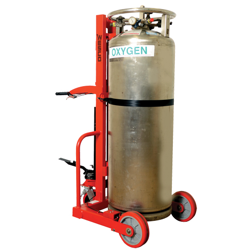 Hydraulic Large Liquid Gas Cylinder Cart HLCC, Polyurethane Wheels, 20" W x 20" D Base, 1000 lbs. Moffatt Supply & Specialties