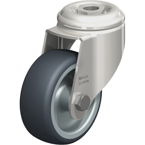 Roulette en &eacute;lastom&egrave;re thermoplastique acier inoxydable, Pivotant, Diam&egrave;tre 3-1/8" (79,5 mm), Capacit&eacute; 220 lb (100 kg) Moffatt Supply & Specialties