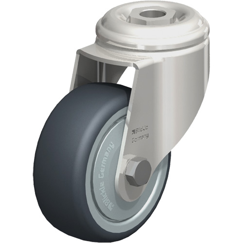 Stainless Steel Thermoplastic Elastomer Caster, Swivel, 3-1/8" (79.5 mm) Dia., 220 lbs. (100 kg.) Capacity Moffatt Supply & Specialties