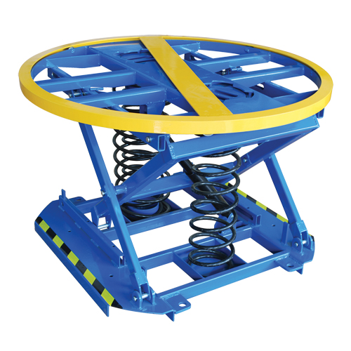 Spring-Operated Pallet Lifter, 43-5/8" L x 43-5/8" W, 4400 lbs. Cap. Moffatt Supply & Specialties
