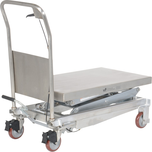 Manual Hydraulic Scissor Lift Table, 35-1/2" L x 20" W, Partial Stainless Steel, 800 lbs. Capacity Moffatt Supply & Specialties