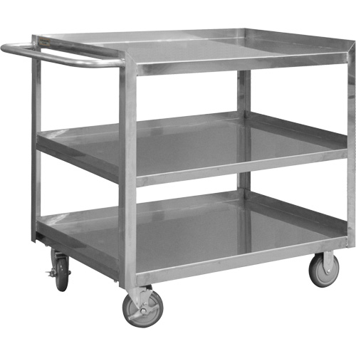 Chariot avec tablettes de calibre industriel, 3 Tiers, 30-1/8" la x 35" h x 66" p, Capacit&eacute; 1200 lb Moffatt Supply & Specialties