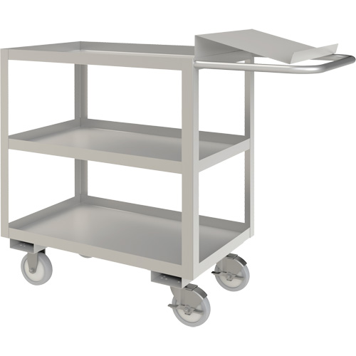 Industrial Grade Order Picking Cart, 39" H x 18-1/8" W x 45" D, 3 Shelves, 1200 lbs. Capacity Moffatt Supply & Specialties