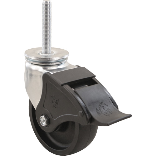 Roulette Emaxx RollX, Pivotant avec frein, Diam&egrave;tre 5" (127 mm), Capacit&eacute; 1200 lb (544,3 kg) Moffatt Supply & Specialties