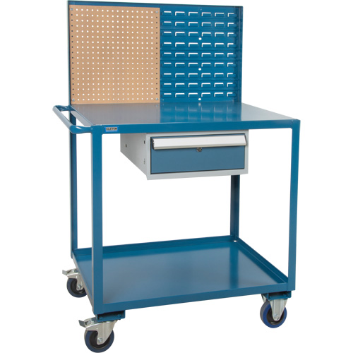 Chariot de service mobile, 2 Tiers, 24" la x 57" h x 40" p, Capacit&eacute; 1200 lb Moffatt Supply & Specialties