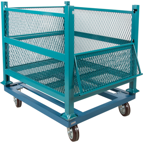 Dolly for Open Mesh Container, 40.5" W x 34-1/2" D x 10" H, 3000 lbs. Capacity Moffatt Supply & Specialties
