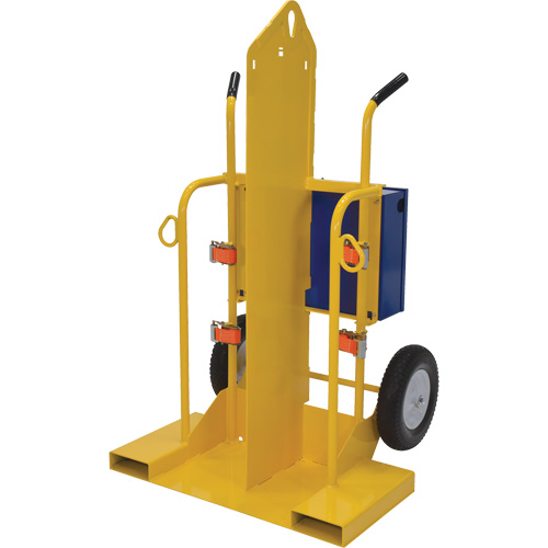 Welding Cylinder Torch Cart, Foam-Filled Wheels, 24" W x 19-1/2" L Base, 500 lbs. Moffatt Supply & Specialties