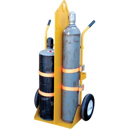 Welding Cylinder Torch Cart, Foam-Filled Wheels, 23-1/8" W x 22-13/16" L Base, 500 lbs. Moffatt Supply & Specialties