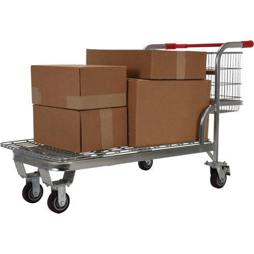 Nestable Wire Cart, Steel, 28-3/4" x 37-1/16" x 59-5/8", 275 lbs. Capacity Moffatt Supply & Specialties