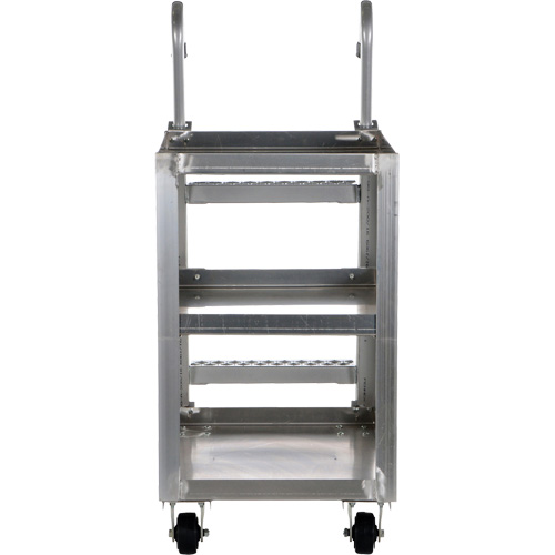 Stockpicker Truck, Aluminum, 21-7/8" W x 40" D, 3 Shelves, 660 lbs. Capacity Moffatt Supply & Specialties