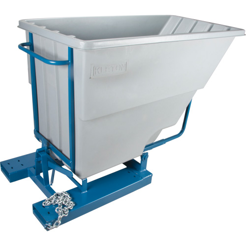 Self-Dumping Hopper, Polyethylene, 1-1/10 cu.yd, Grey Moffatt Supply & Specialties