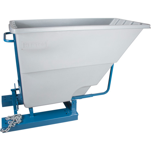Self-Dumping Hopper, Polyethylene, 1-1/10 cu.yd, Grey Moffatt Supply & Specialties