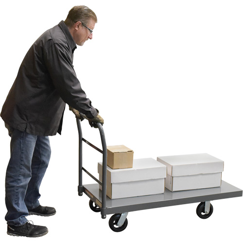 Chariot &agrave; plateforme, 48" lo x 24" la x Capacit&eacute; 2000 lb, Roues en Caoutchouc Moffatt Supply & Specialties