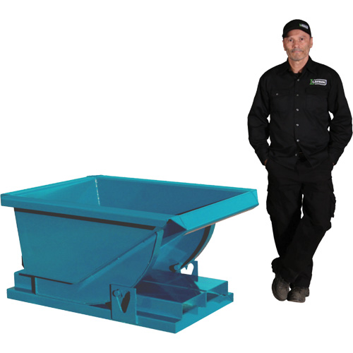 Extra Heavy-Duty Self-Dumping Hopper, Steel, 1/3 cu.yd., Blue Moffatt Supply & Specialties
