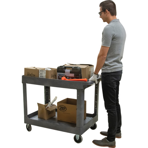 Utility Service Cart, 2 Tiers, 24-5/8" x 32-1/2" x 40", 550 lbs. Capacity Moffatt Supply & Specialties