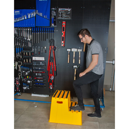 Escabeau industriel, 2 marches, 26" x 22-7/16" x Hauteur 19-11/16" Moffatt Supply & Specialties