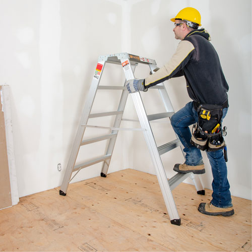 Portable Work-Stand Saw Horse, Aluminum Frame, 12-1/4" D x 56" H Moffatt Supply & Specialties