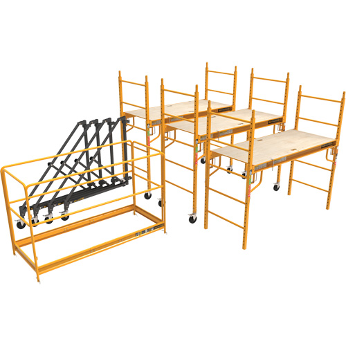 Complete 18' Drywall  Baker Scaffold Tower Set, 122" D x 236" H Moffatt Supply & Specialties