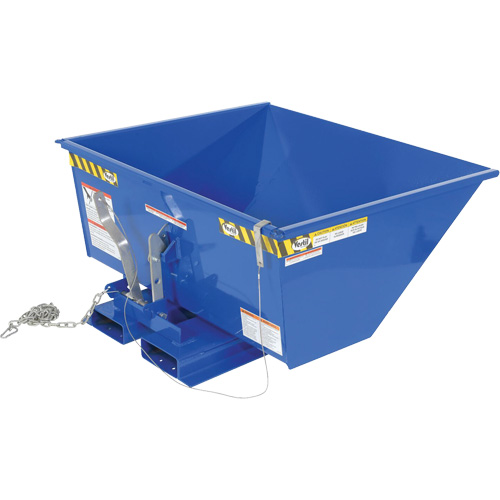 Low Profile D-Style Self Dumping Hopper, Steel, 1/2 cu.yd., Blue Moffatt Supply & Specialties