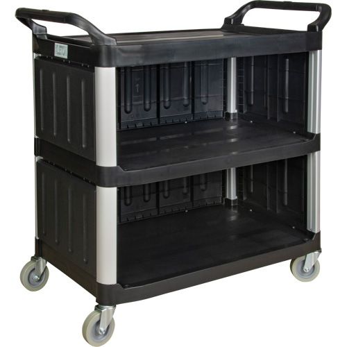 Utility Cart, 3 Tiers, 19-3/4" x 37-1/2" x 40-1/4", 250 lbs. Capacity Moffatt Supply & Specialties