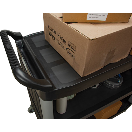 Utility Cart, 3 Tiers, 19-3/4" x 37-1/2" x 40-1/4", 250 lbs. Capacity Moffatt Supply & Specialties