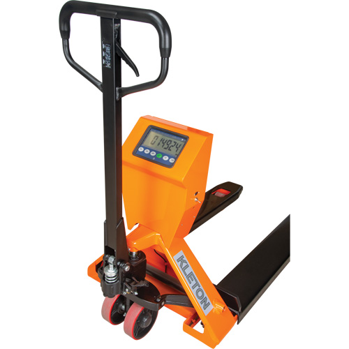 Digital Scale Pallet Truck, 44.5" L x 27.75" W, 4400 lbs. Cap. Moffatt Supply & Specialties
