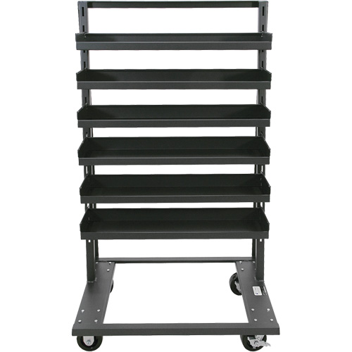 Chariot &agrave; cadre en A robuste &agrave; un c&ocirc;t&eacute; avec 6 plateaux &agrave; rebords, 38" x 25" x 63", Capacit&eacute; 2500 lb Moffatt Supply & Specialties