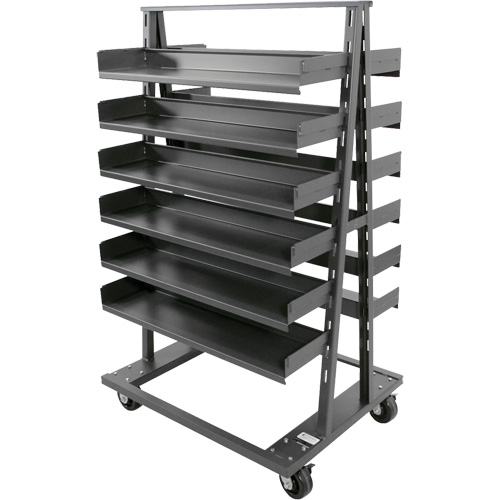 Double-Sided Heavy Duty A-Frame Cart with 12 Trays, 38" x 30" x 63", 2500 lbs. Capacity Moffatt Supply & Specialties