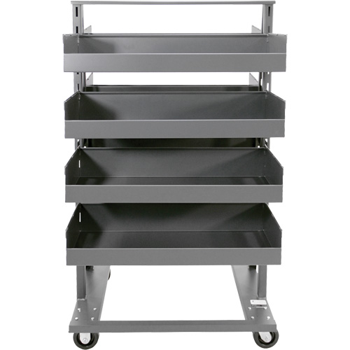 Double-Sided Heavy Duty A-Frame Cart with 8 Large Lipped Trays, 38" x 30" x 63", 2500 lbs. Capacity Moffatt Supply & Specialties