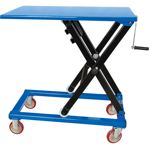 Manual Scissor Lift Table, 37-3/8" L x 23-5/8" W, Steel, 660 lbs. Capacity Moffatt Supply & Specialties