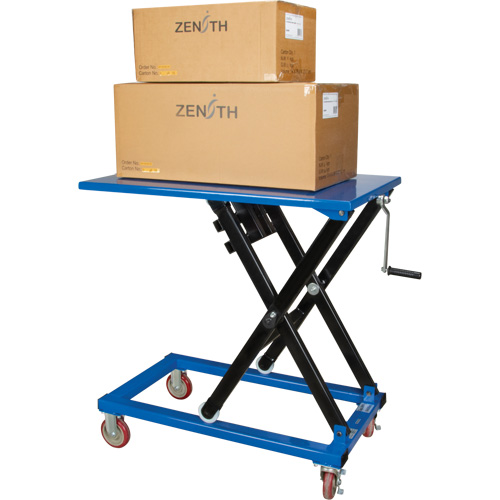 Manual Scissor Lift Table, 37-3/8" L x 23-5/8" W, Steel, 660 lbs. Capacity Moffatt Supply & Specialties