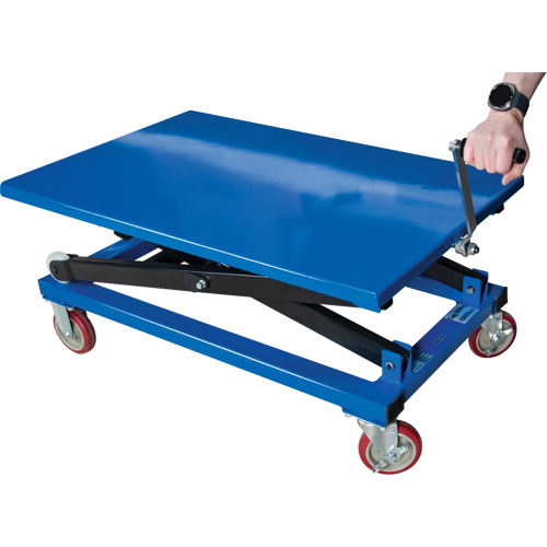 Manual Scissor Lift Table, 37-3/8" L x 23-5/8" W, Steel, 660 lbs. Capacity Moffatt Supply & Specialties