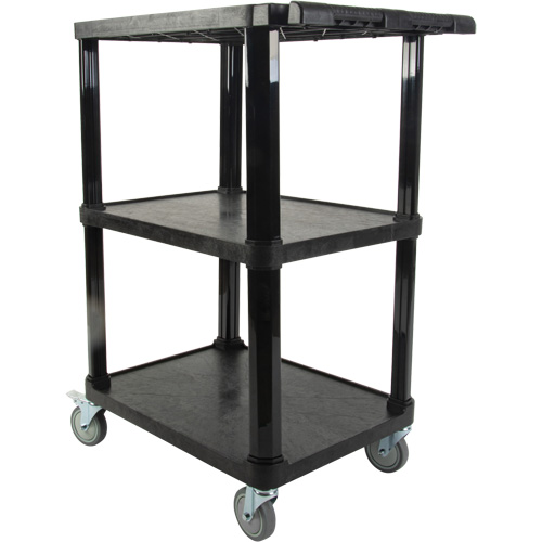 Chariot utilitaire avec tablette plate, 3 tiers, 18-1/8" x 37-3/8" x 27-3/4", Capacit&eacute; 330 lb Moffatt Supply & Specialties