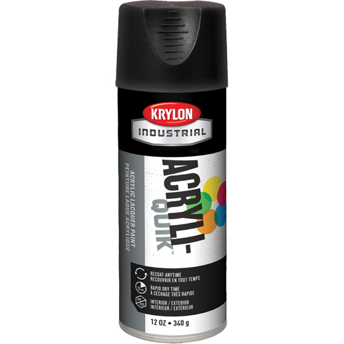 Industrial Acryli-Quik Lacquer, Black, Ultra-Flat, 12 oz., Aerosol Can Moffatt Supply & Specialties