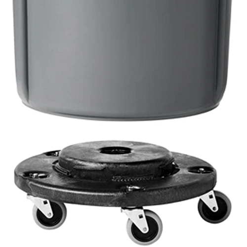 Brute&reg; Dolly, Polyethylene, Black, Fits: 20 - 55 US Gal. Moffatt Supply & Specialties