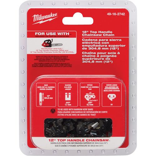 Chaîne 12" pour scie &agrave; chaîne &agrave; poign&eacute;e sur le dessus Moffatt Supply & Specialties