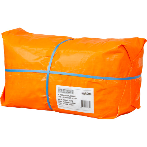 B&acirc;che tiss&eacute;e robuste haute visibilit&eacute;, Poly&eacute;thyl&egrave;ne, Vert/Orange, 40' x 60' x 12 mils Moffatt Supply & Specialties