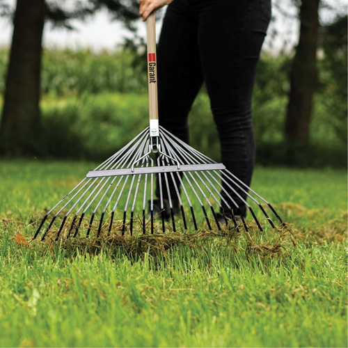 Lawn Rake, 24 Tines, Hardwood Handle, Steel Blade Moffatt Supply & Specialties