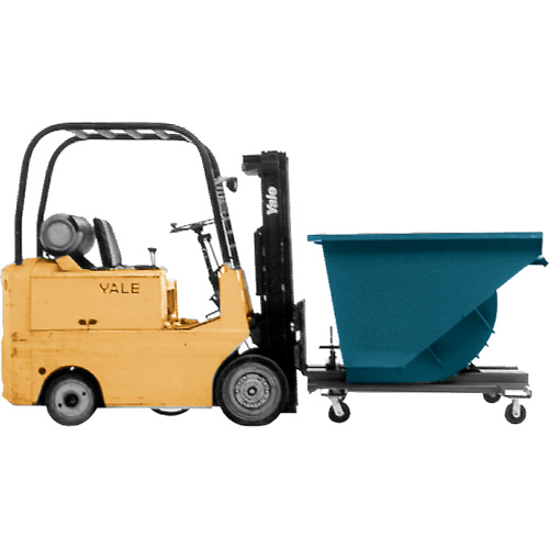 Conteneur autobasculeur, Acier, 1/2 vg³, Bleu Moffatt Supply & Specialties