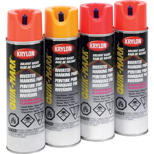 Peinture de marquage industrielle invers&eacute;e &agrave; base de solvant Quik-Mark, 17 oz, Canette a&eacute;rosol Moffatt Supply & Specialties