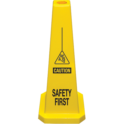 "Safety First" Lamba Traffic Cones, English with Pictogram Moffatt Supply & Specialties