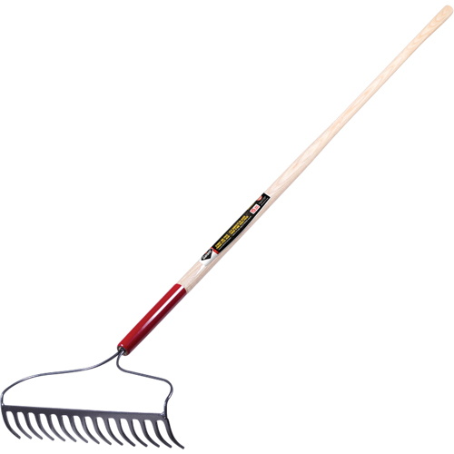 Pro Bow Rake, Wood Handle, 60" L, 16" Blade, 15 Tines Moffatt Supply & Specialties