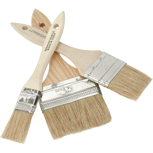 Pinceau &agrave; soies rases, Soie blanche, Manche Bois, Largeur de 1" Moffatt Supply & Specialties