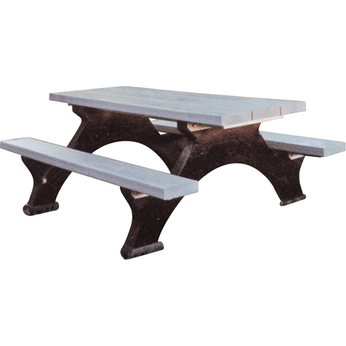 Recycled Plastic Picnic Tables, 6' L x 62-1/4" W, Grey Moffatt Supply & Specialties