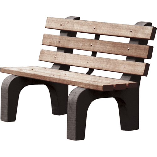 Park Benches, Recycled Plastic, 72" L x 25" W x 31" H, Brown Moffatt Supply & Specialties