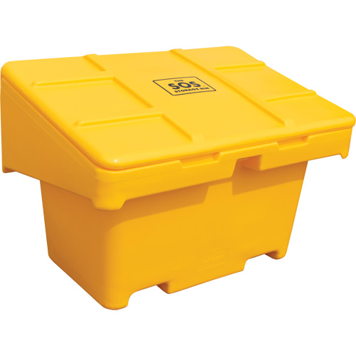 Salt Sand Container SOS, With Hasp, 42" x 29" x 30", 11 cu. Ft., Yellow Moffatt Supply & Specialties
