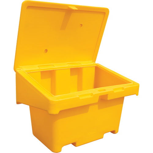 Salt Sand Container SOS, With Hasp, 42" x 29" x 30", 11 cu. Ft., Yellow Moffatt Supply & Specialties
