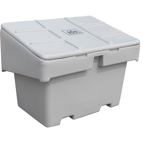 Contenants pour sel & sable SOS, Avec Moraillon, 42" x 29" x 30", 11 pi³, Gris Moffatt Supply & Specialties