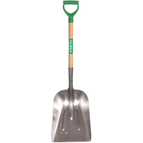Scoop Shovel, Wood, Aluminum Blade, D-Grip Handle, 29" Length Moffatt Supply & Specialties