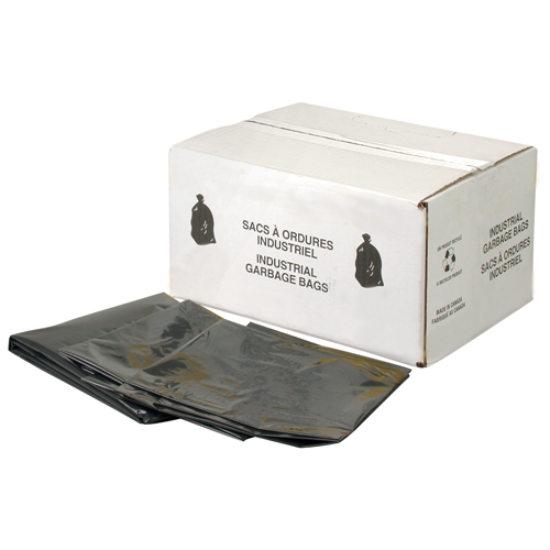 Heavy-Duty Garbage Bags, 4X Strong, 35" W x 50" L, 6 mils, Black Moffatt Supply & Specialties